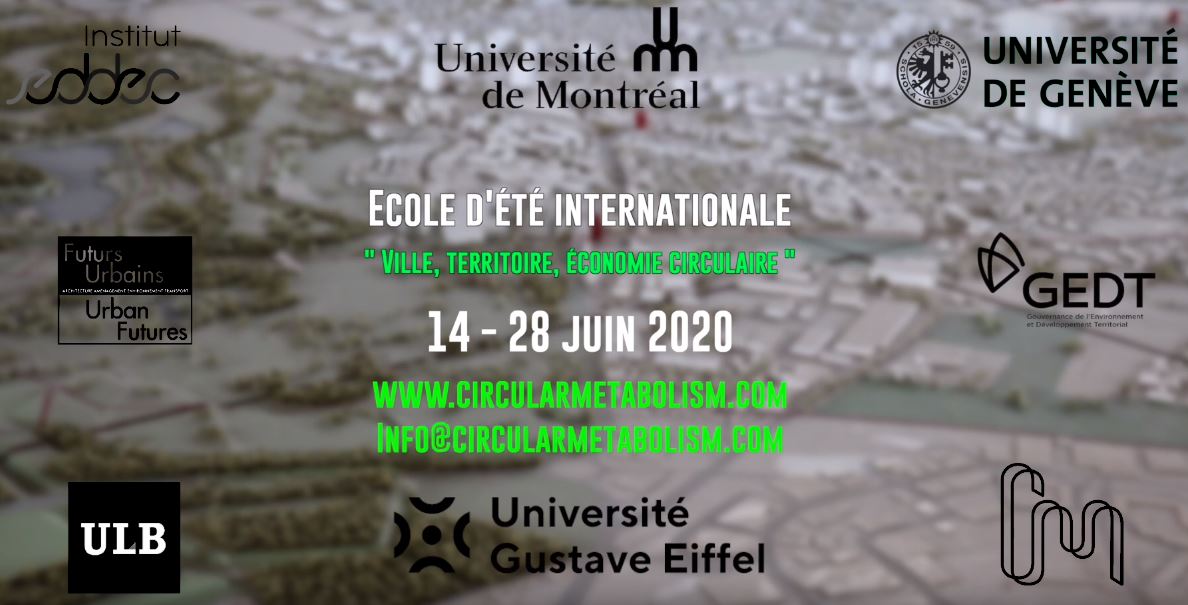 Ecole d’été internationale “Ville, territoire et économie circulaire » version 2020